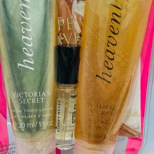 Victoria Secret “Heavenly” body wash 1fl oz  and body lotion 1fl oz travel size